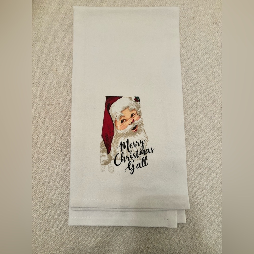 Merry Christmas Ya’ll Santa Kitchen Towel